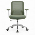 Ergonomischer Bürodrehstuhl mit Netzrücken, Olivgrün/Silber/Schwarz, 64 x 64 x 98–108 cm