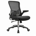 Ergonomischer Drehstuhl mit Netzrücken, Schwarz/Silber, 65 x 65 x 112–122 cm