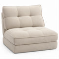 Armloses Sitzmodul mit Bouclé-Polyesterbezug in Cremeweiß, 100 x 95 x 83 cm