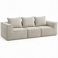 3-Sitzer-Sofa in Creme, Bouclé-Polyester, 240 x 95 x 75 cm