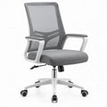 Ergonomischer Bürodrehstuhl Grau/Weiß mit Netzrückenlehne, 64 x 64 x 113–123 cm