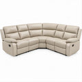 5-Sitzer Ecksofa in L-Form mit 2 manuellen Relaxsitzen, Creme, 285 x 285 x 102 cm