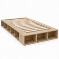 Einzelbett mit Stauraum und Lattenrost, 90 x 200 cm, Naturbeige